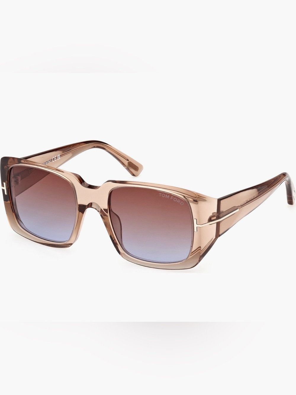Tom Ford Ryder 51mm Translucent Light Brown Sunglasses with Gradient Lenses